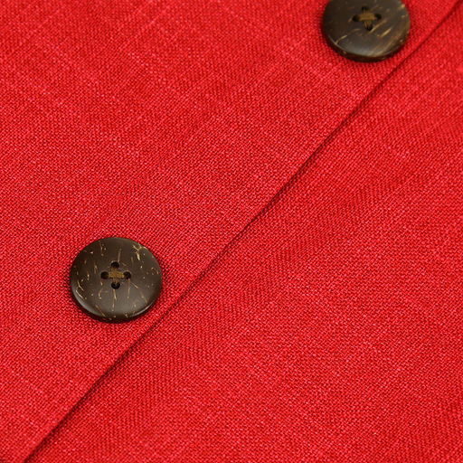 Наволочка декоративная 32х50см "Пуговицы" красный, 2-х сторонняя, искусственная ткань, подкладка-флизелин, на молнии (Китай)