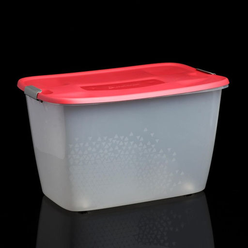 Контейнер для хранения с крышкой, 56 л, 60×40×36 см, на колёсиках, прямоугольный, МИКС