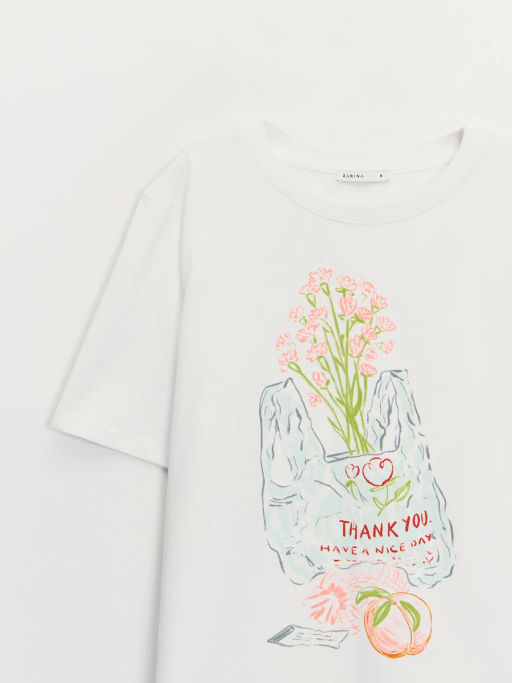 Футболка из хлопка с принтом ZR2605023411-2 / Zarina