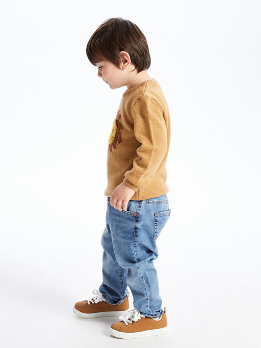 Bisiklet Yaka Uzun Kollu Desenli Erkek Bebek Triko Kazak - Waikiki фото 2