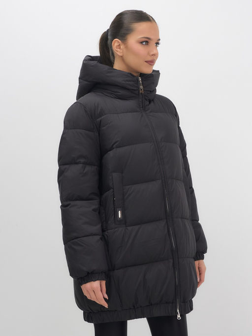 Куртка женская зимняя на резинке большого размера черного цвета 7619Ch - Visdeer фото 12