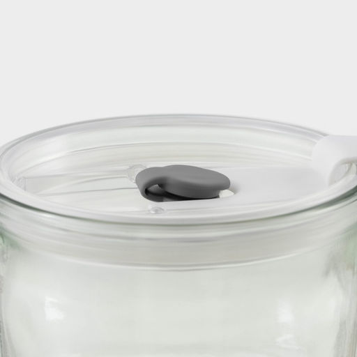 Стакан, 400 мл, с крышкой и трубочкой, стекло, прозрачный