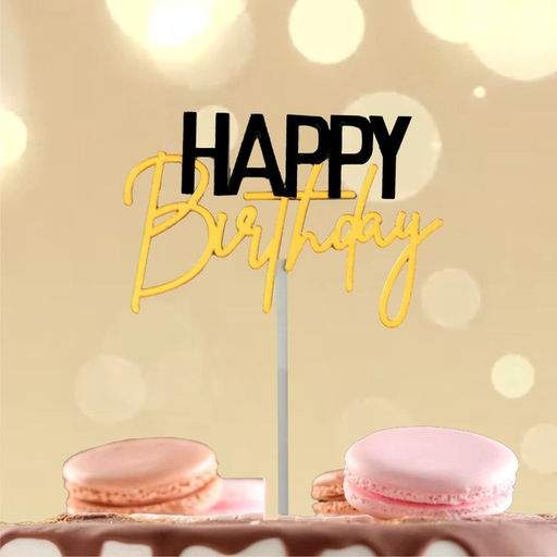 Топпер С днём рождения, цвет чёрный-золото - Страна карнавалия фото 4