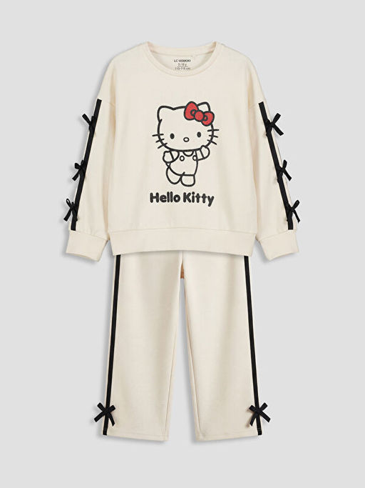 Hello Kitty Bask?l? K?z ?ocuk Sweatshirt ve E?ofman Alt?
