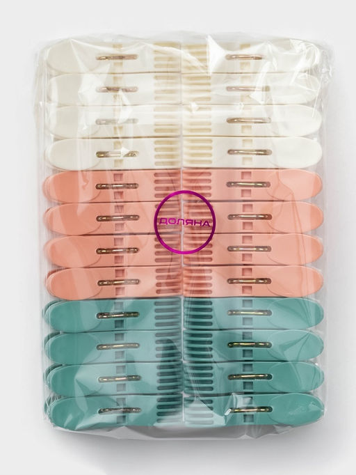 Прищепки для белья Доляна, 24 шт, 71,5 см, ширина низа 4,5 см  фото 13