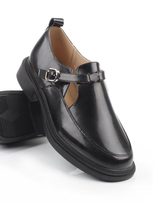 06-PDEB98-3 BLACK Туфли женские (натуральная кожа)