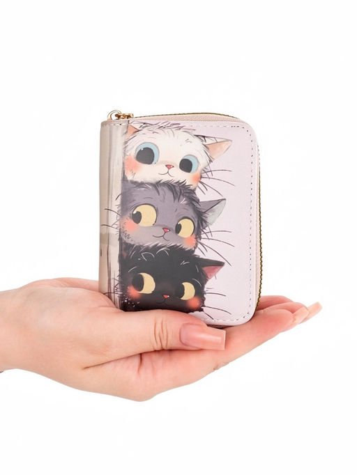 Кошелек дет 07-01-07 Три котёнка, 10,8*2,5*8,5 см, на молнии, розовый