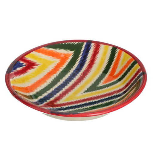 Тарелка Риштанская Керамика Атлас, разноцветная, глубокая, 20 см - Шафран фото 4