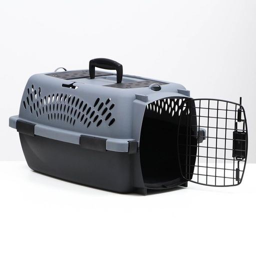 Переноска для животных с металлической дверью, 49 х 32 х 27, Серая - Simaland фото 8