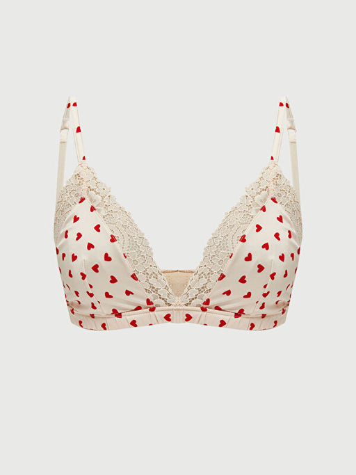 Balensiz Dolgusuz Bask?l? Saten Fantezi Bralet
