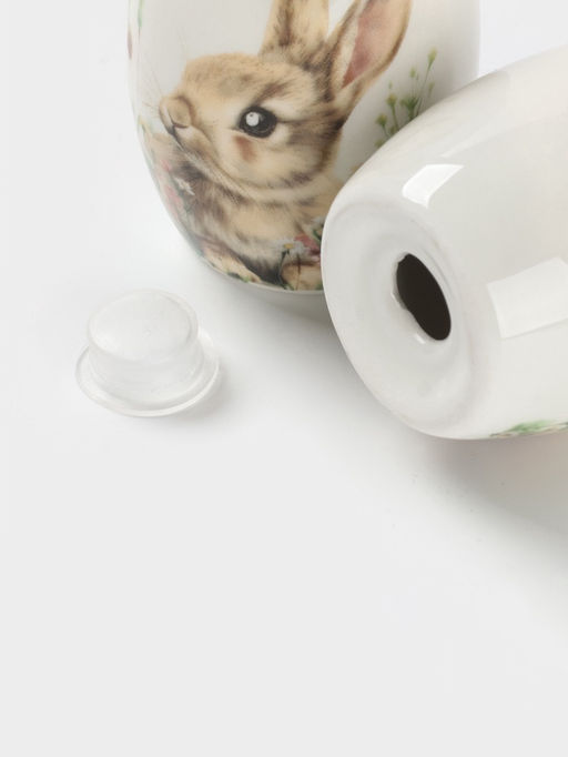 Набор для специй Доляна «Зайка», 2 предмета: солонка, перечница 130 мл, 11.5×6.2×8.8 см, доломит, белый