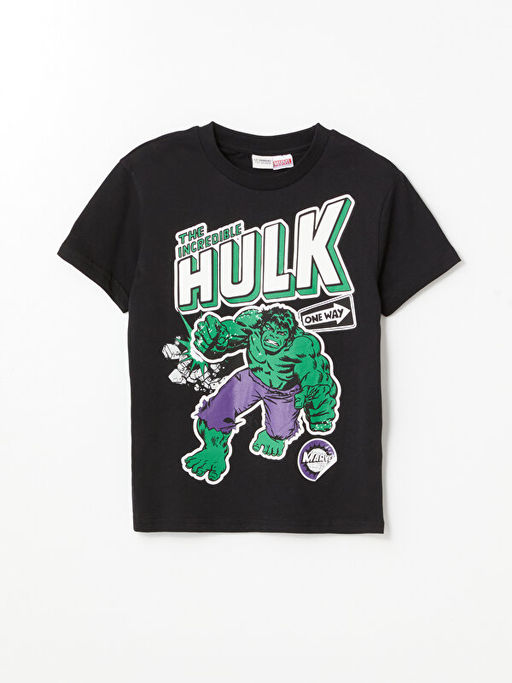 Bisiklet Yaka Hulk Bask?l? Erkek ?ocuk Ti??rt ve ?ort - Waikiki фото 2
