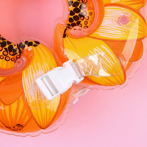 Круг детский на шею, для купания, Подсолнух, с погремушками, двухкамерный, цвет оранжевый - Крошка я фото 3