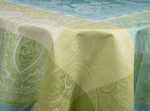 03с34 ЯК Скатерть 178*274 "Хива" цв. зеленый/голубой