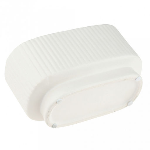 Кашпо для цветов керамическое "Аккорд" 1л, 18,5х9,5х10см, внутренний размер 17,3х8см, фактурный глянец, противоскользящие накладки, белый, в коробке (Китай)