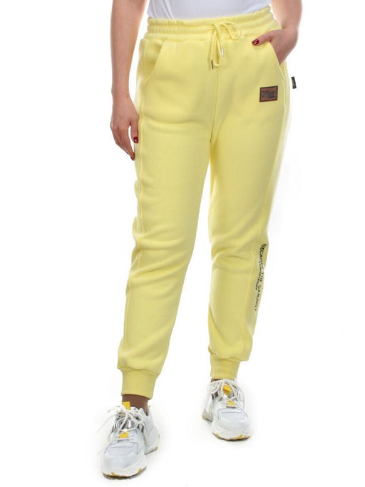 01 YELLOW Брюки спортивные женские на флисе (100% хлопок) 7986