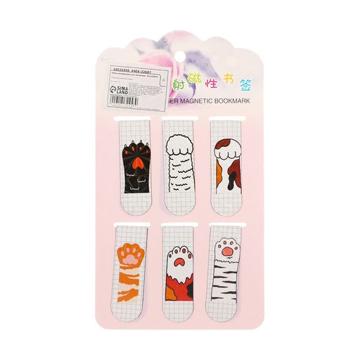 Набор закладок магнитных для книг 6 штук Лапки 60*19мм МИКС CALLIGRATA фото 8