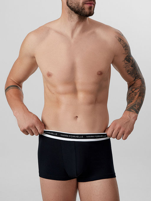 Цена за 2 штуки! Трусы боксеры мужские черные - Mark formelle фото 2