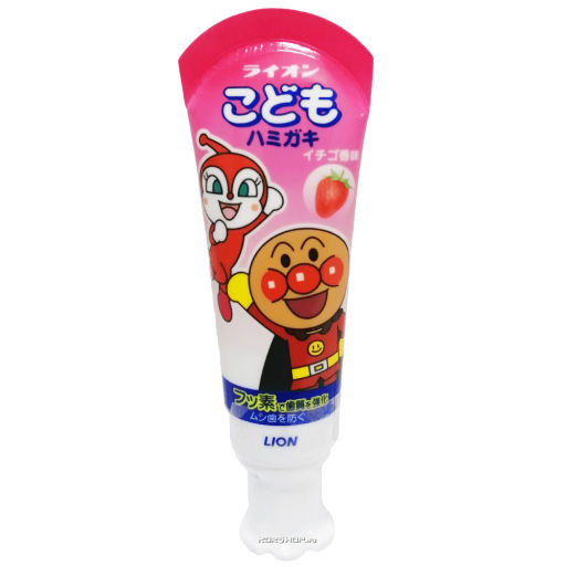 Укрепляющая детская зубная паста со вкусом клубники Lion, Япония, 40 г