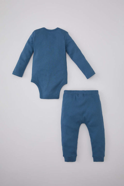 Набор из 2 спортивных штанов на бретельках с длинными рукавами для маленьких мальчиков - Defacto фото 5