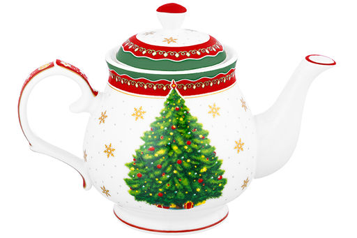 Чайник 380 мл 17*10*12 см Новогодняя елка красный узор NEW BONE CHINA - Elan gallery фото 17