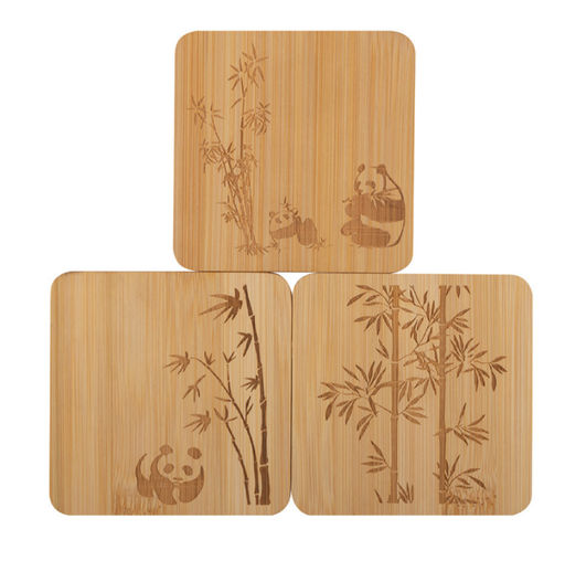 Набор из 3 подставок под горячее из бамбука Foresta di bambu, р-р: 10*10*0,8 см 985990