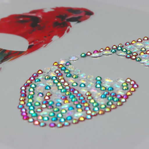 Наклейка - стразы на лицо Крыло бабочки и попугай, 16?17 см