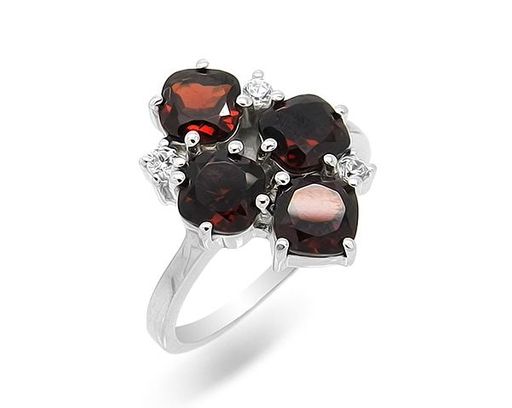 Кольцо из серебра гранат, Сильвана