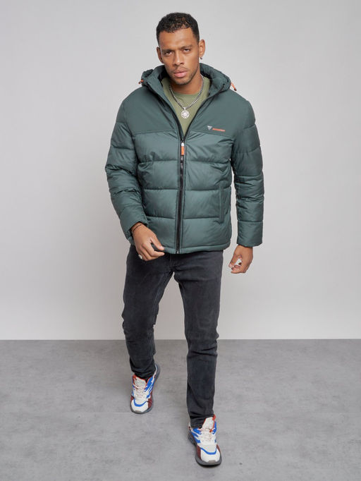 Куртка мужская зимняя с капюшоном спортивная великан цвета хаки 8377Kh - Wonderrman фото 9