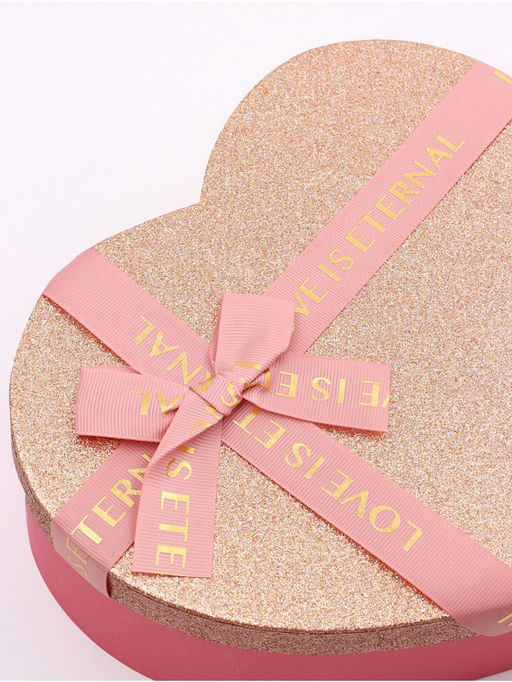 Набор подарочных коробок сердце 3 в 1, розовое золото с бантом Любовь вечна, 31?27?13.3; 28?25?11.7; 26?23?10.3 см