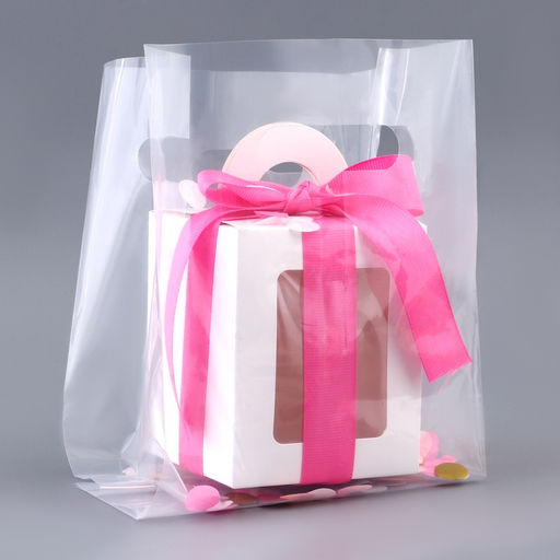 Цена за 20 шт. Пакет квадратный полиэтиленовый с вырубной ручкой, прозрачный, упаковка, 15х28+16см ± 5% 60 мкм