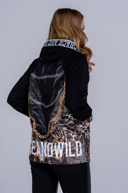 Толстовка из футера  комбинированного с плащевкой - А+б коллекция фото 18