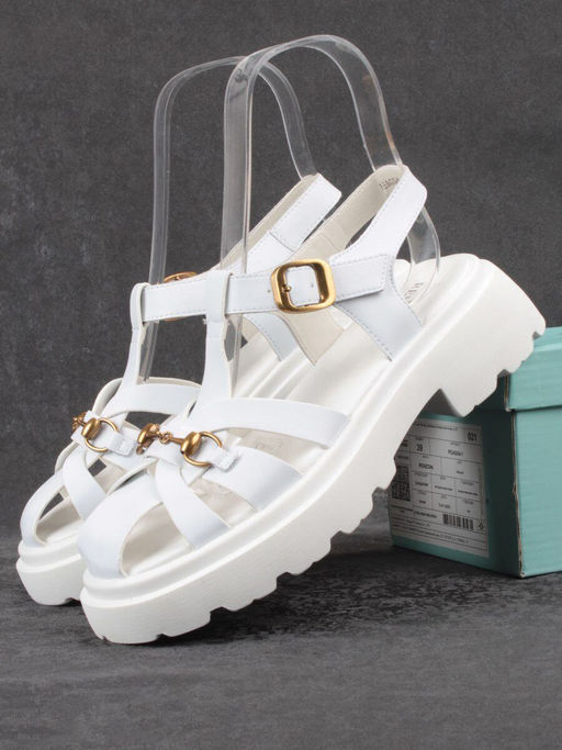 08-PEAG54-1 WHITE Босоножки женские (натуральная кожа) - Фабричный китай фото 16