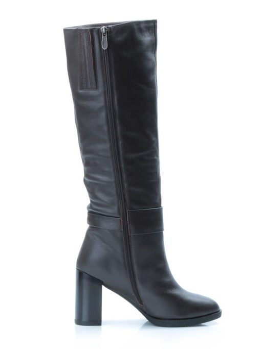 02-DL17-56 BROWN Сапоги зимние женские (натуральная кожа, натуральный мех) - Фабричный китай фото 10