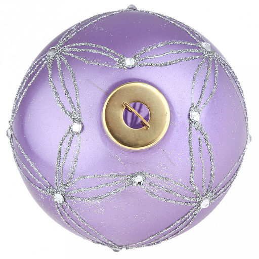 Елочная игрушка шар стеклянная д8см, сиреневый металлик, ручная художественная роспись, подарочная упаковка (Россия) - Домашняя мода фото 6