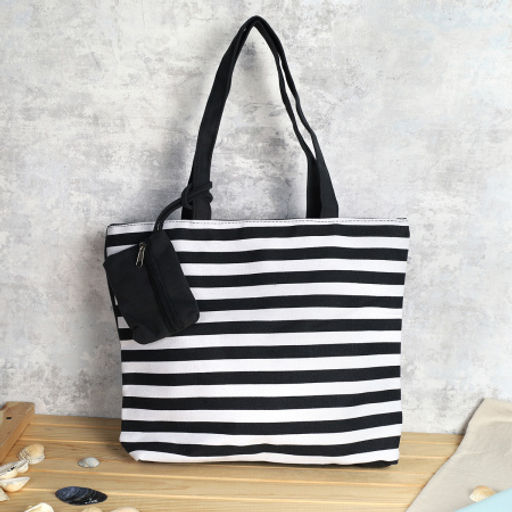 Сумка пляжная на молнии 32х42х9см / JN004/1 /уп 1/черная - Галеонтрейд фото 2