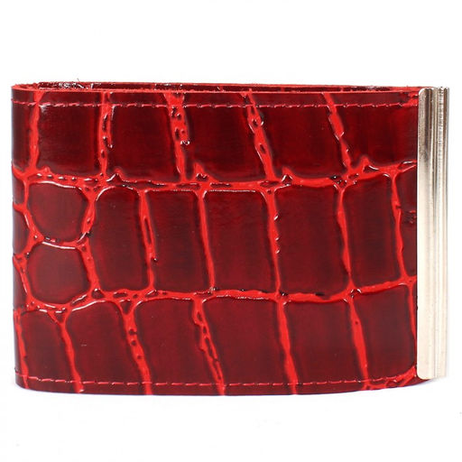 Зажим для купюр Croco-зк-300 (карм на мелочи, 2 кнопки) натуральная кожа красный скат (74) 208512  фото 2