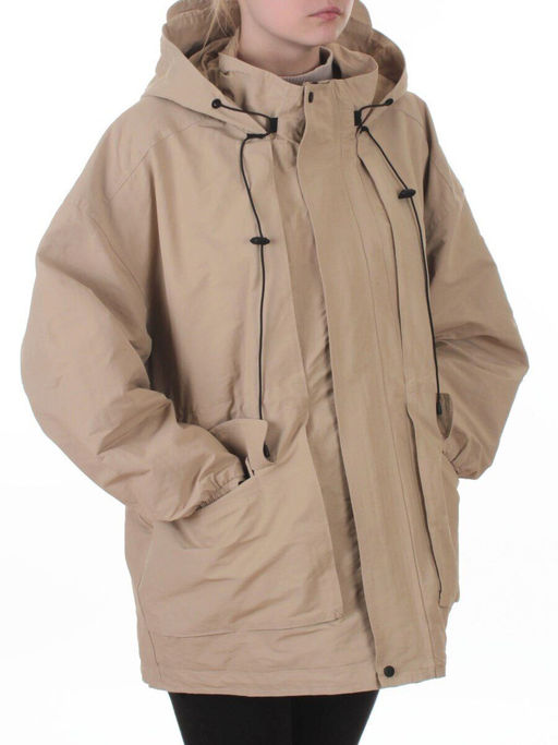 3096 BEIGE Куртка демисезонная женская (100 гр. холлофайбер)