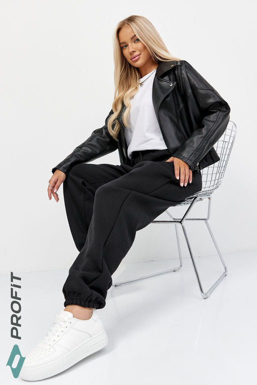 Спортивные штаны/брюки женские с начесом черные