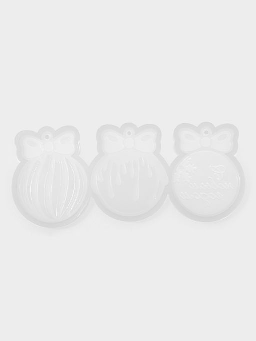 Силиконовая форма Ёлочные игрушки, 3 шт., прозрачная