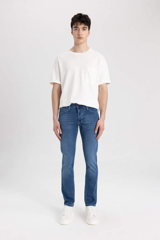 Pedro Slim Fit Джинсовые брюки узкого кроя с нормальной талией и узкими штанинами - Defacto фото 2