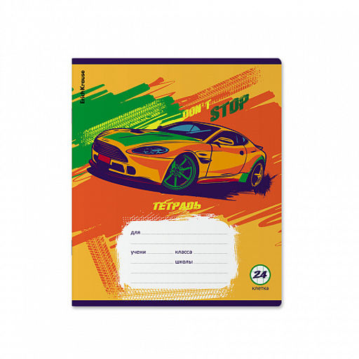 Цена за 10 шт. Тетрадь школьная ученическая ErichKrause Graphic Car, 24 листа, клетка (в плёнке по 10 шт.)_MIX-PACK  фото 5