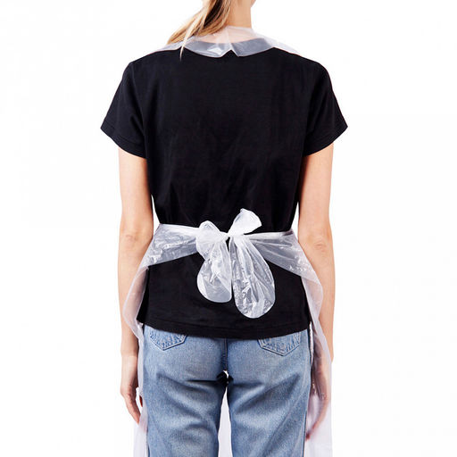 Фартук одноразовый "Эконом" 68х110см, полиэтилен, 6мкм, водонепроницаемый, антистатические свойства, белый, в упаковке 100шт, "Elegreen", ТУ 2.29.10-013-33186646-2020 (Россия)