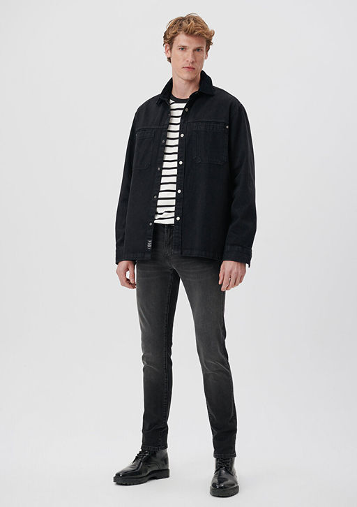 Jake Mavi Premium Koyu Gri Jean Pantolon