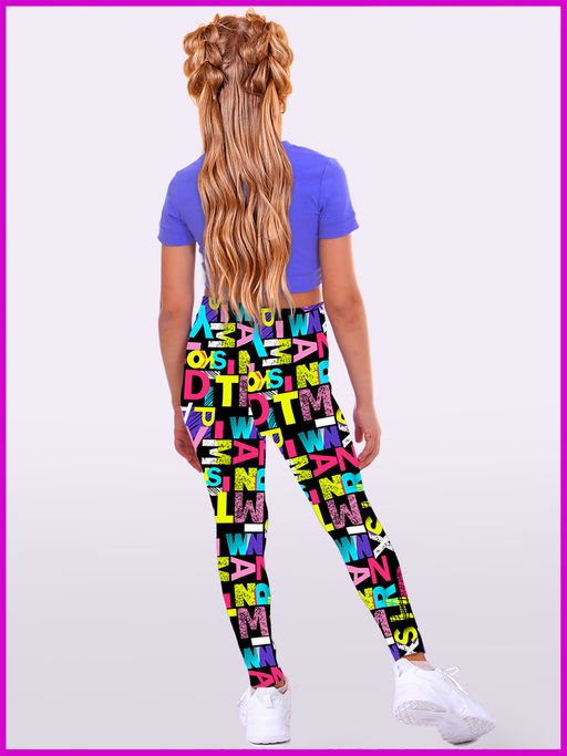 Леггинсы "Буквы",темно-синий