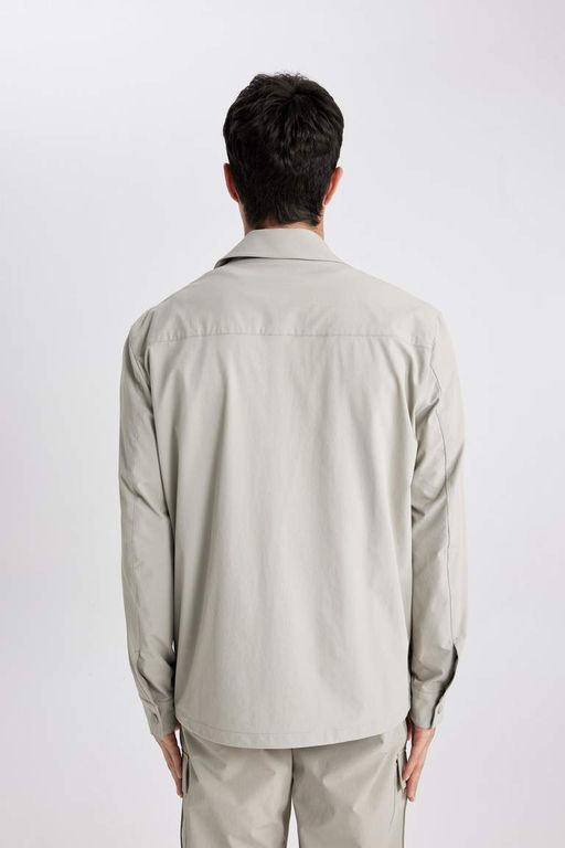 Куртка-рубашка стандартного кроя с воротником-поло - Defacto фото 9