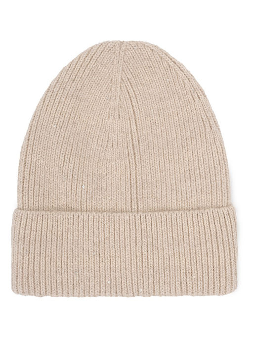 Шапка жен. пух енота+шерсть+нейл ZZ-A53505 beige