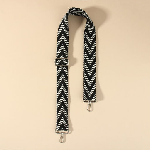 Ручка для сумки «Стрелки тройные», с карабинами, 139±3×3.8 см, чёрная, белая