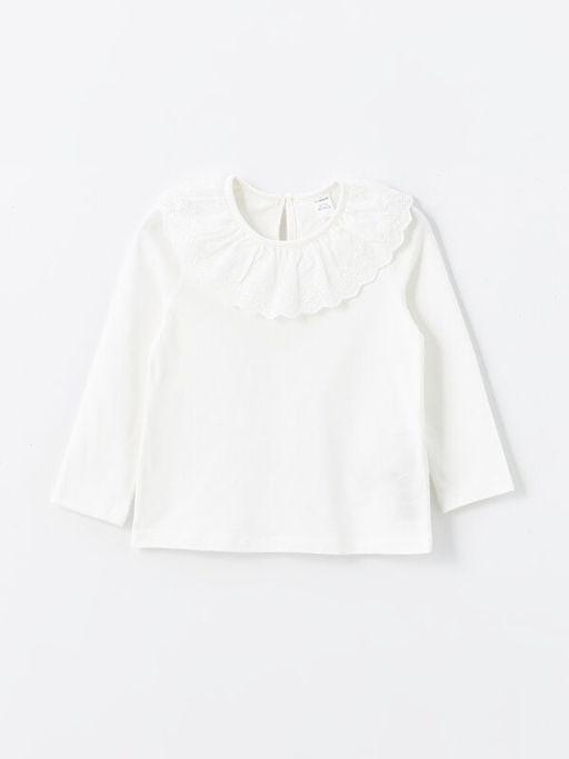 Bisiklet Yaka Uzun Kollu K?z Bebek Ti??rt