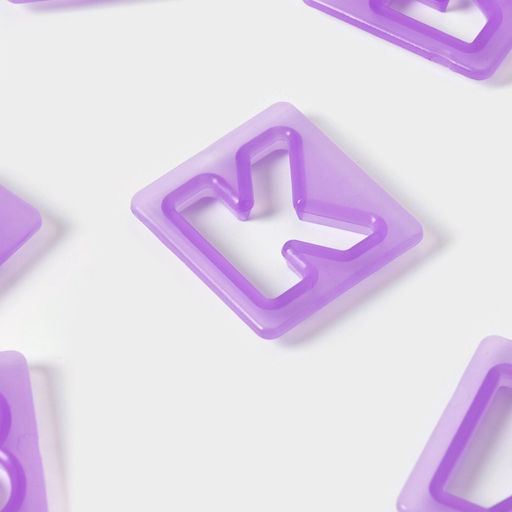 Печати для теста и мастики Доляна Алфавит русский, цифры, набор 43 шт. (3 см), держатель, фиолетовые фото 4